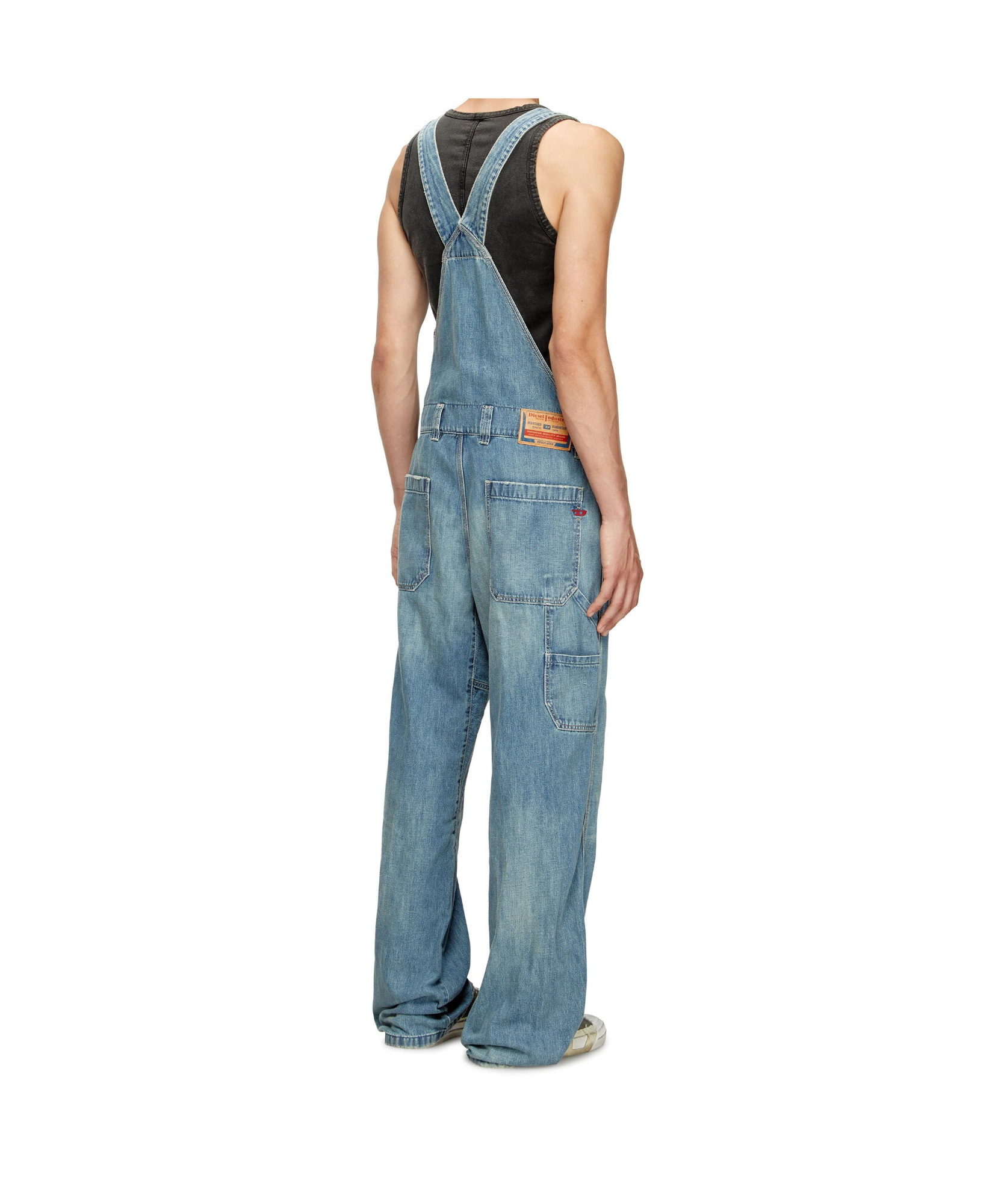 Diesel Denim Pocket Dungarees In Blue