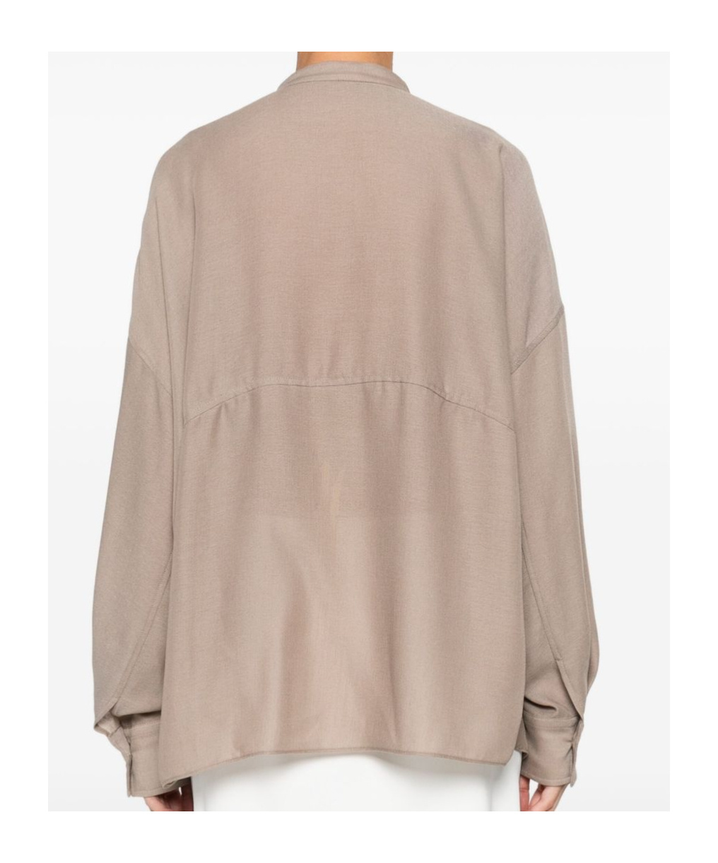 Brunello Cucinelli V-neck Shirt In Brown