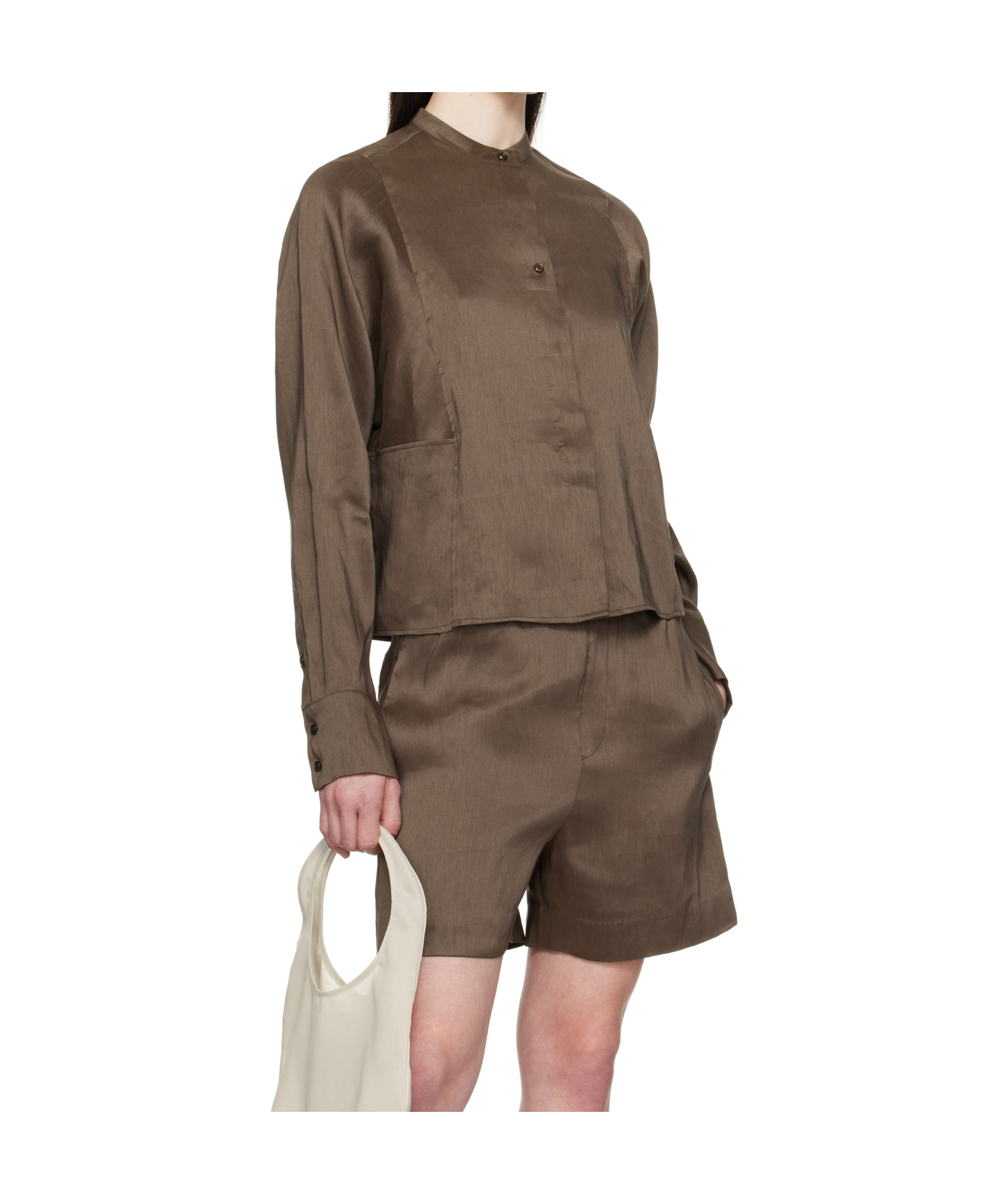 Shop Loulou Studio Siara Shirt In Brown