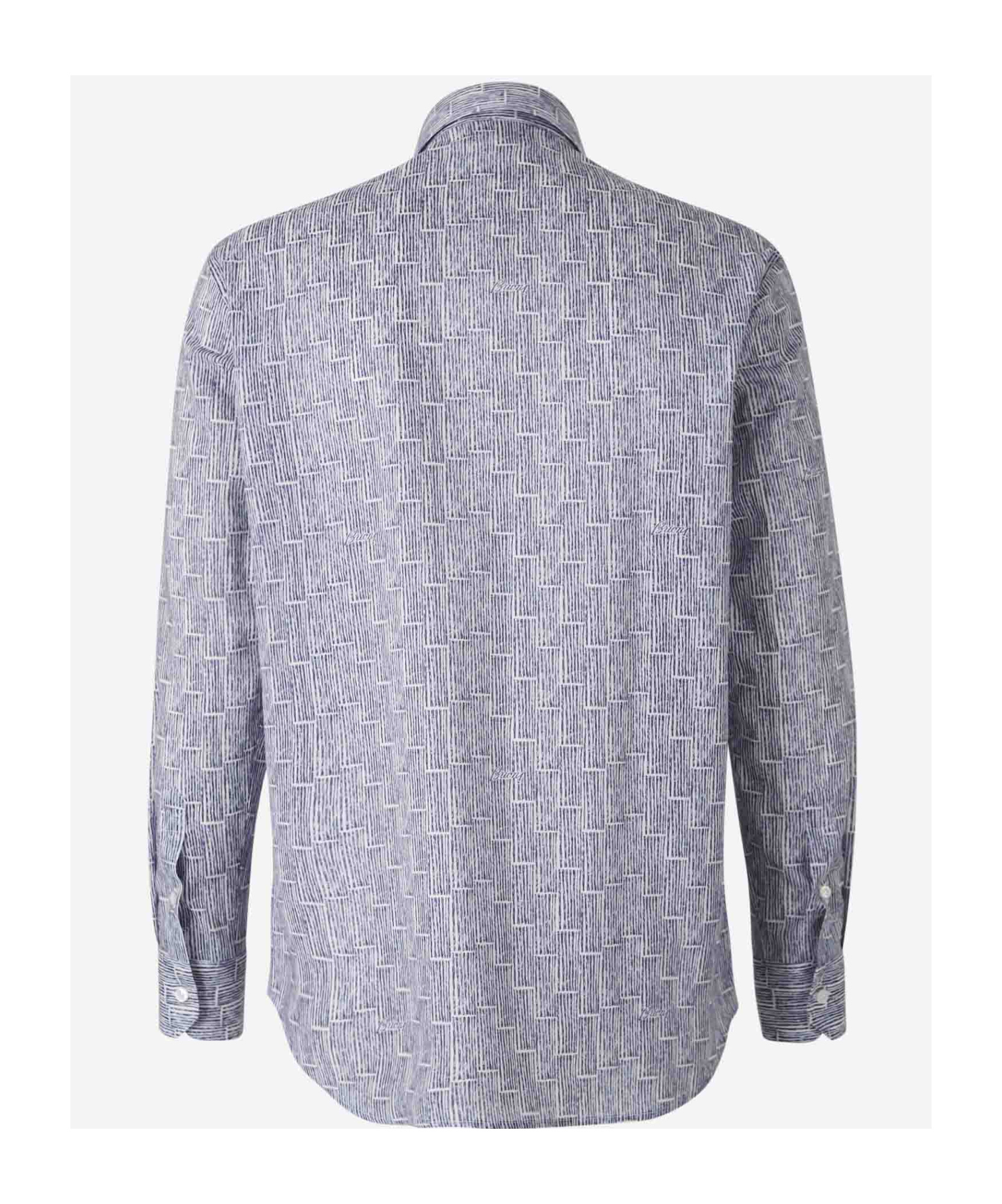 Brioni Printed Shirt In Gray