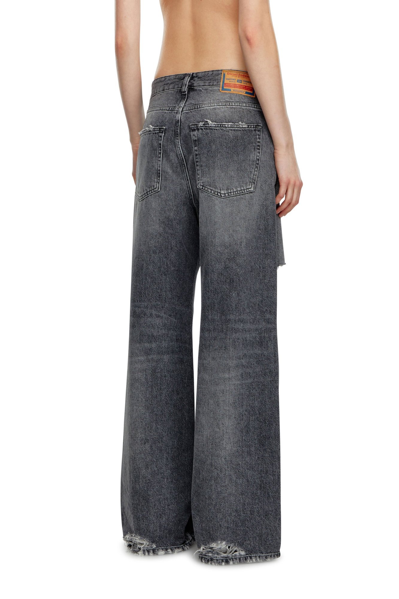 Diesel 1996 D-sire Low-rise Wide-leg Jeans In Black