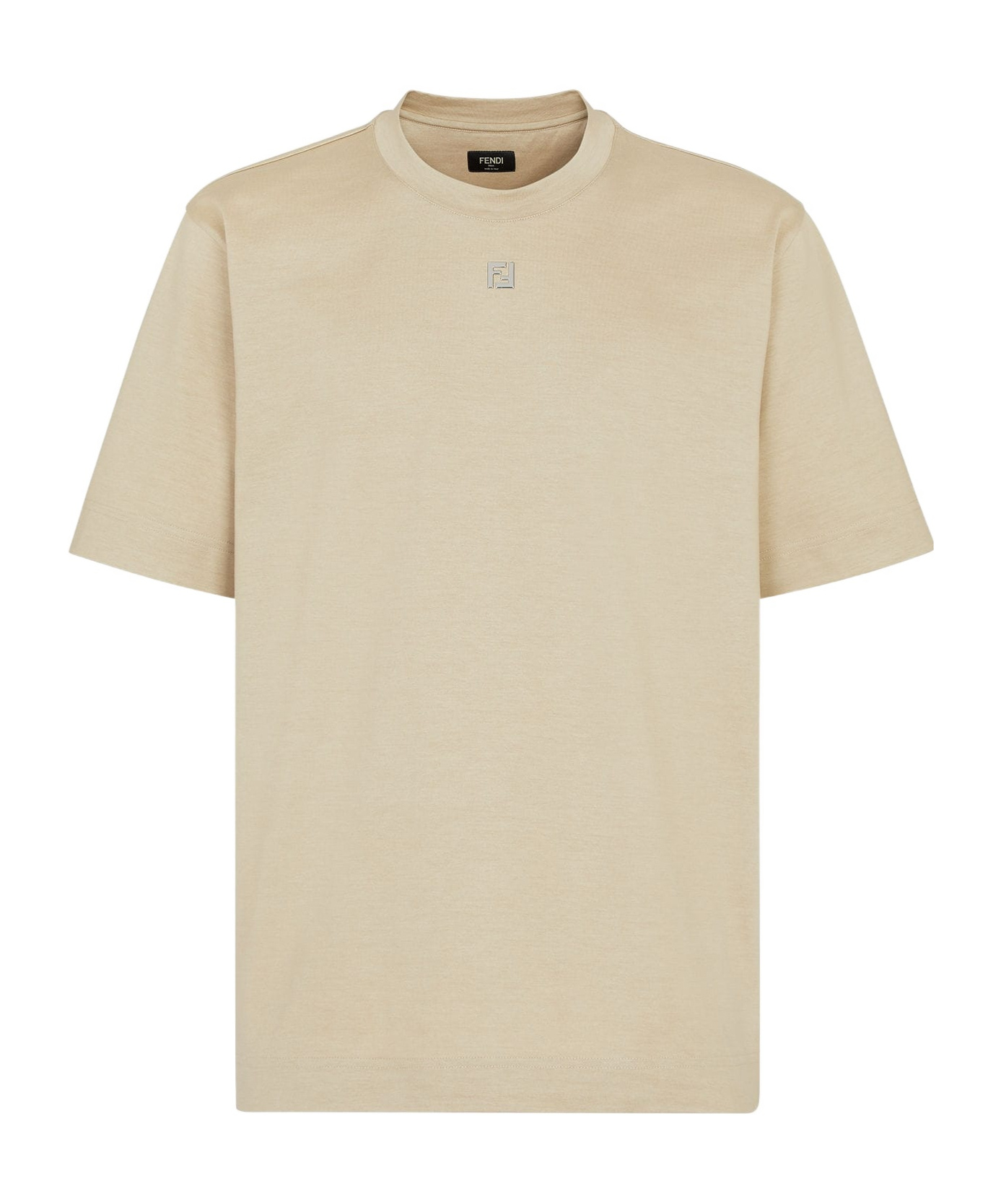 Fendi Beige Cotton T-shirt In Neutral