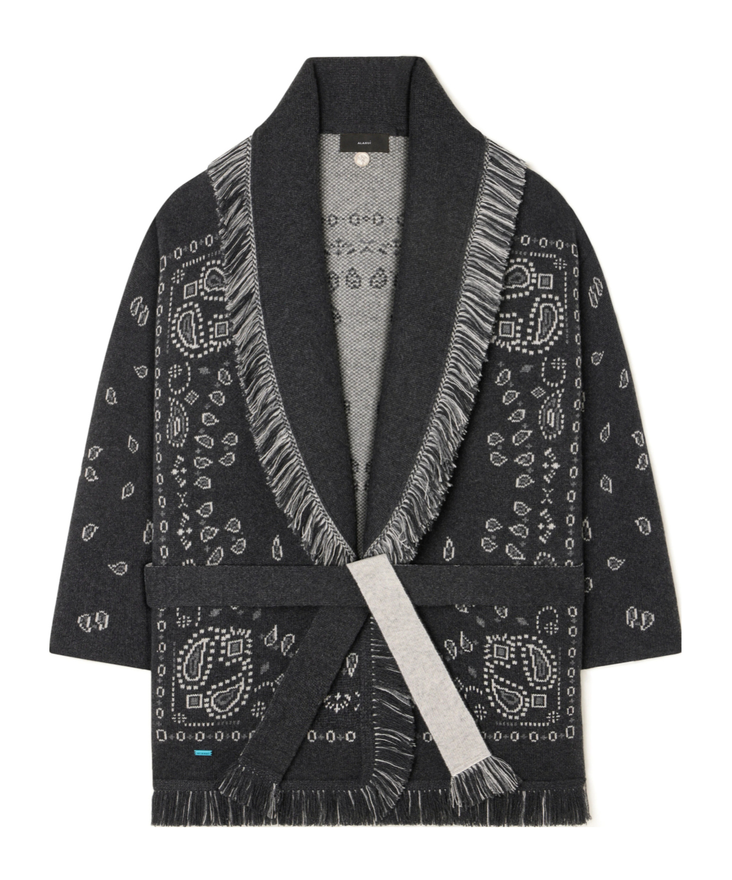 Alanui Bandana Jacquard Cardigan In Black
