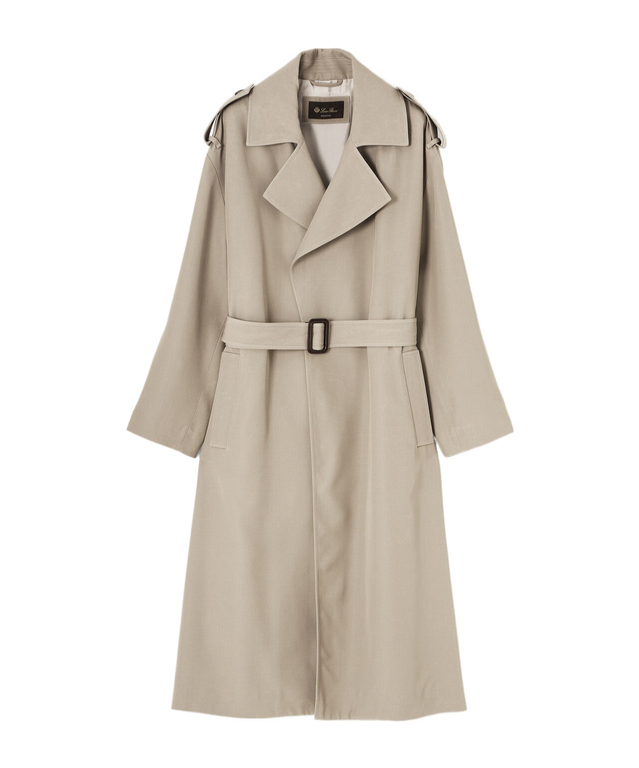 Loro Piana Double-breasted Trench Coat In Gray