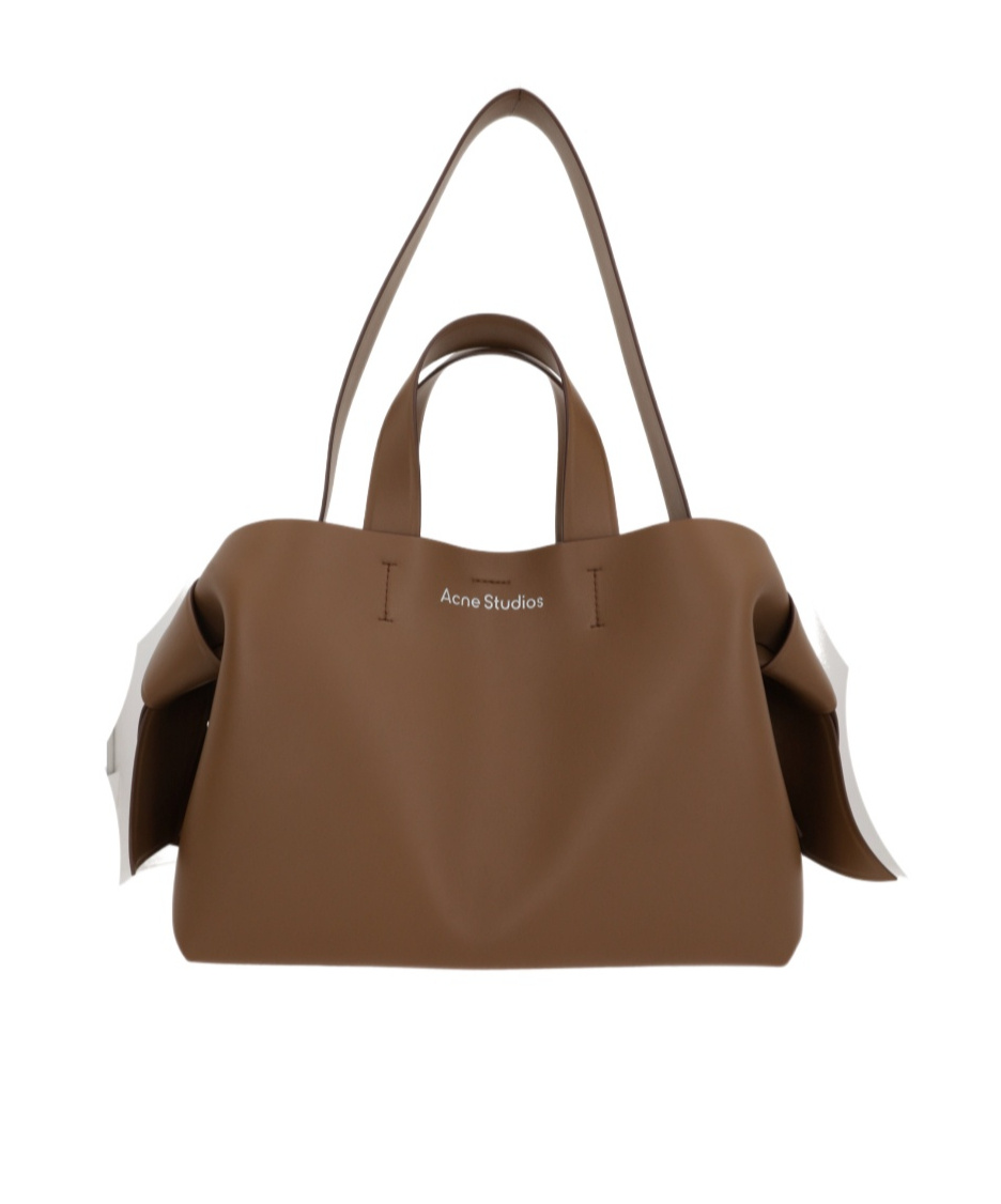 Acne Studios Musubi Knotted Leather Tote In Green