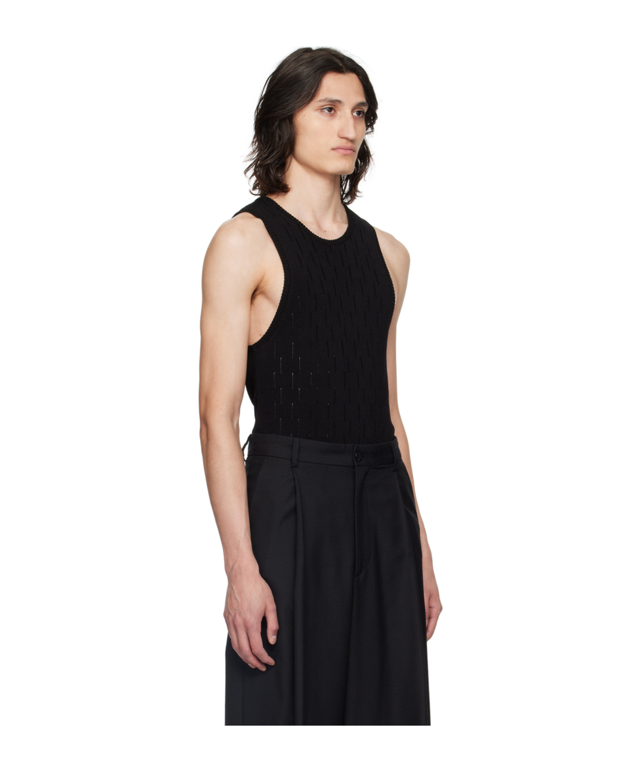 Lardini Round Collar Drawn-down Vest In Black