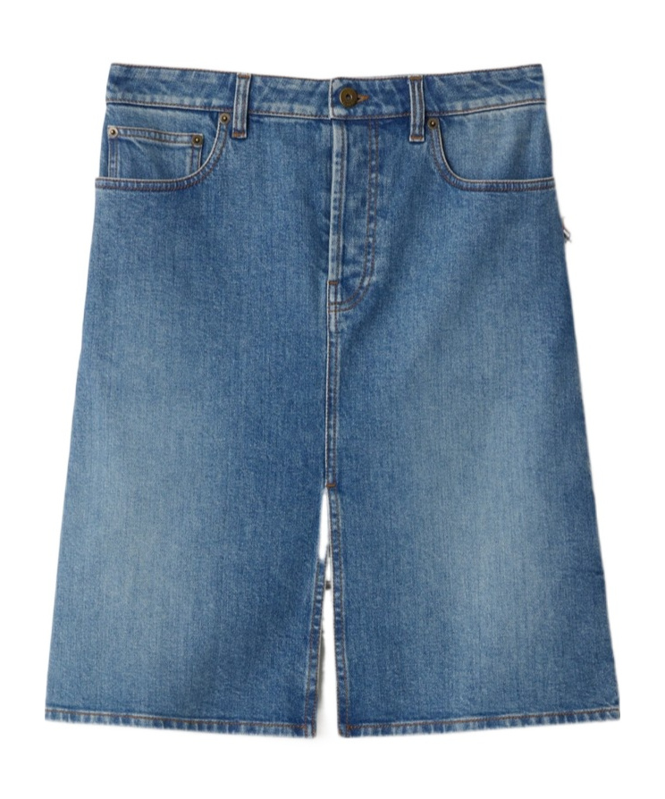 Shop Burberry Denim Skirt