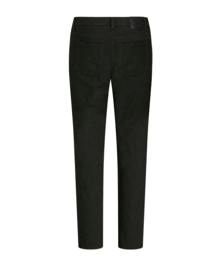Etro Patterned-jacquard Slim-cut Jeans In Black