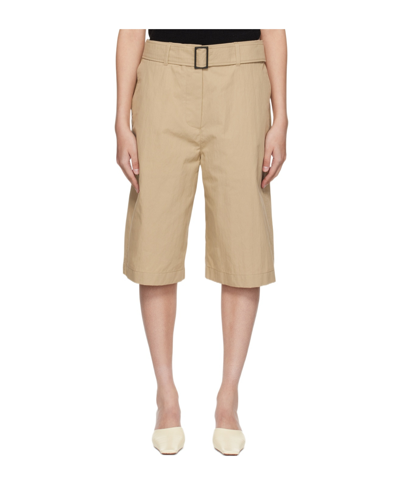 Studio Nicholson Waistband Shorts In Neutral