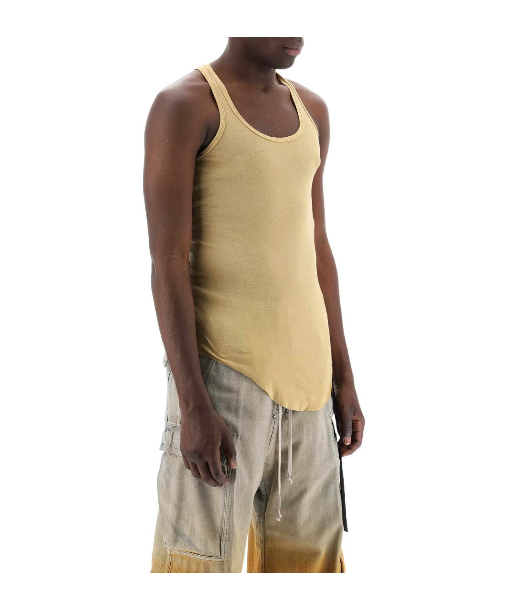 Rick Owens Drkshdw Round-necked Vest In Yellow