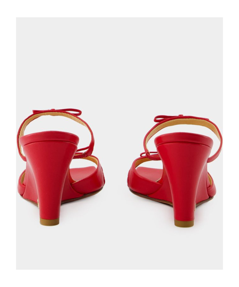 Rouje Logo Wedges Sandals In Red