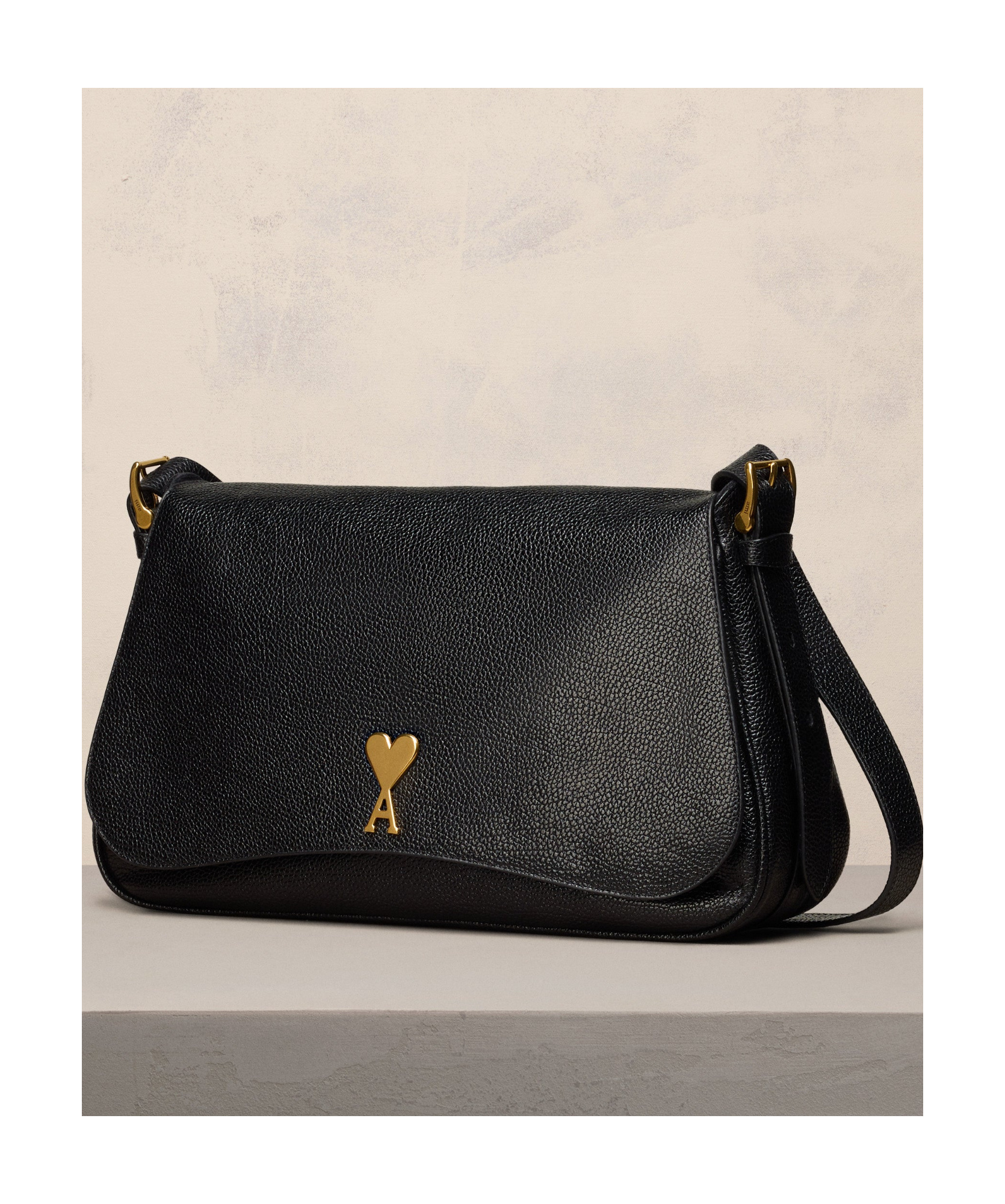 Shop Ami Alexandre Mattiussi Paname Shoulder Bag In Black