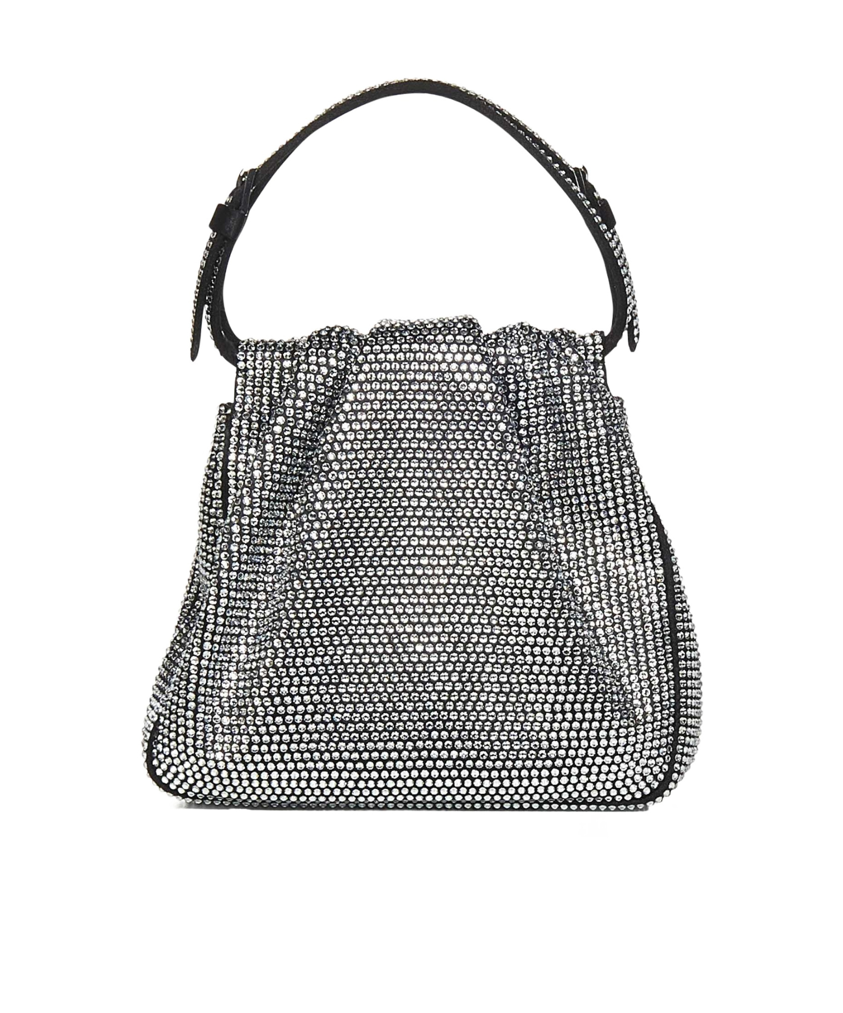 Amina Muaddi Vittoria Full Crystal Handbag In Black