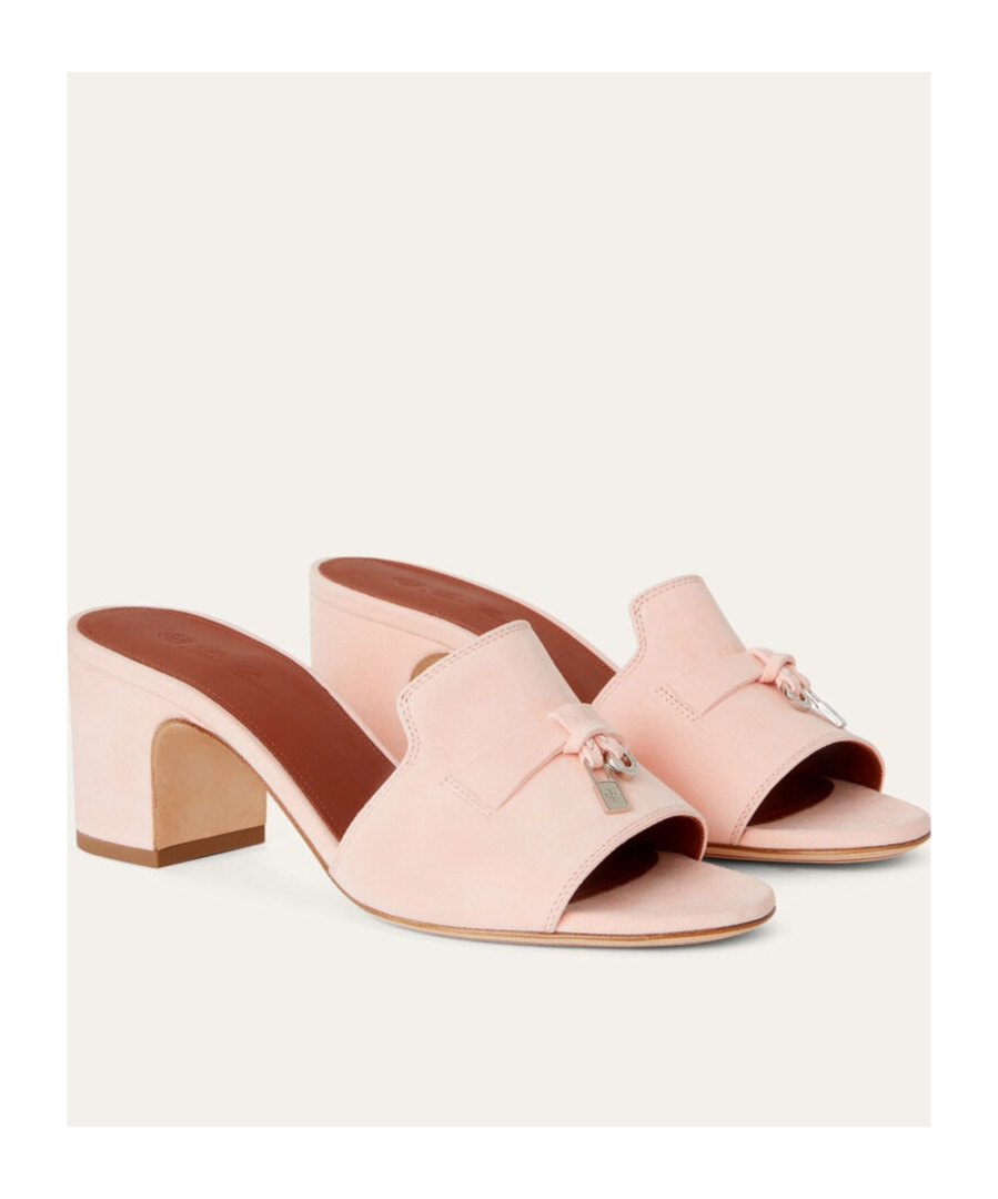 Loro Piana Summer Charms Suede Mules In Nude