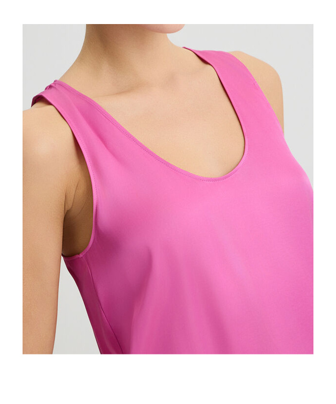 Liu •jo Peony Pink Satin Top In Pink