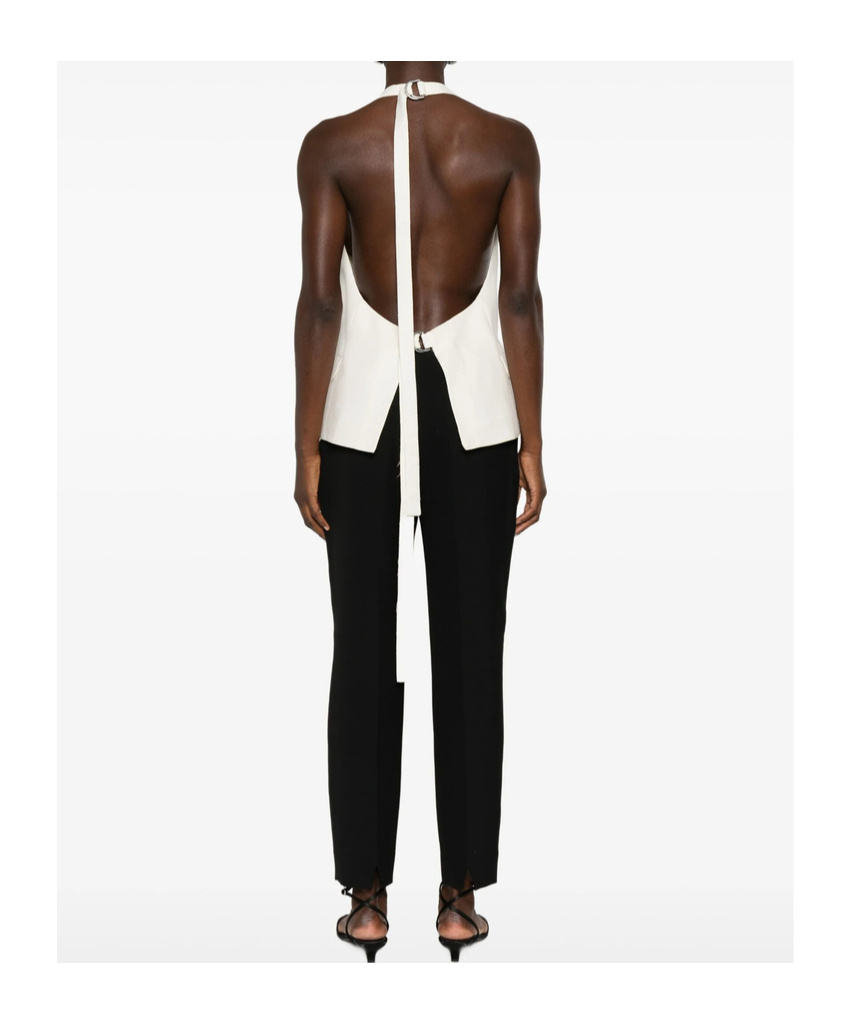 Christopher Esber V-neck Colorblock Vest In White