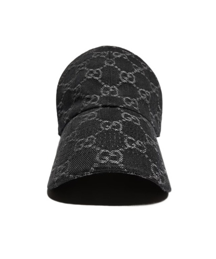 Gucci Gg Cotton Denim Baseball Hat In Black