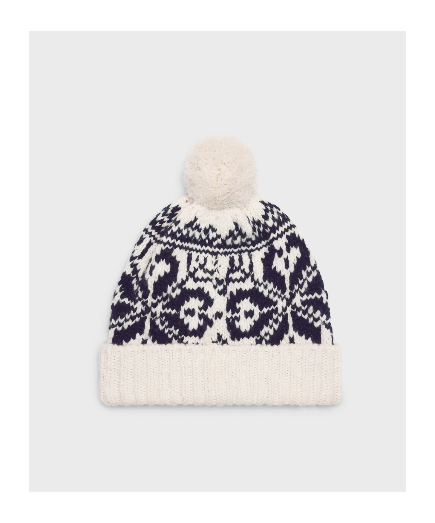 Shop Celine Beanie In Fair Isle Wool In White