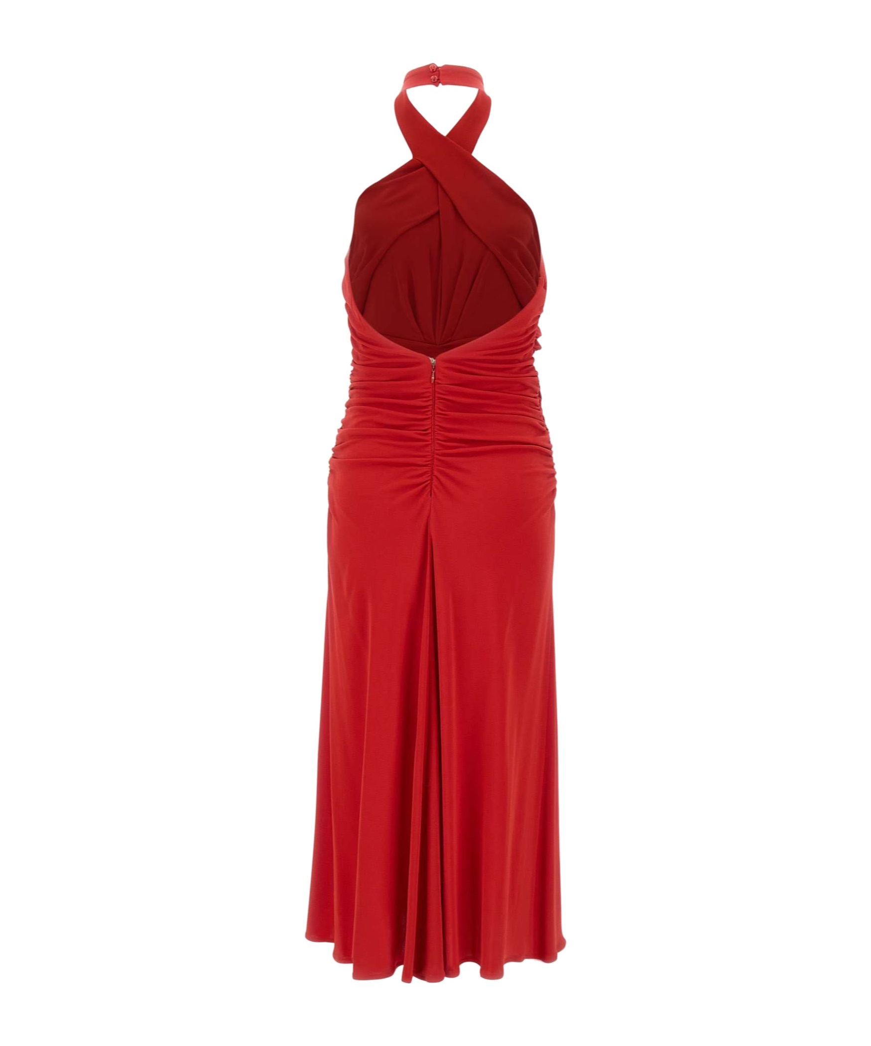 Elisabetta Franchi Crossover-neck Midi Dress