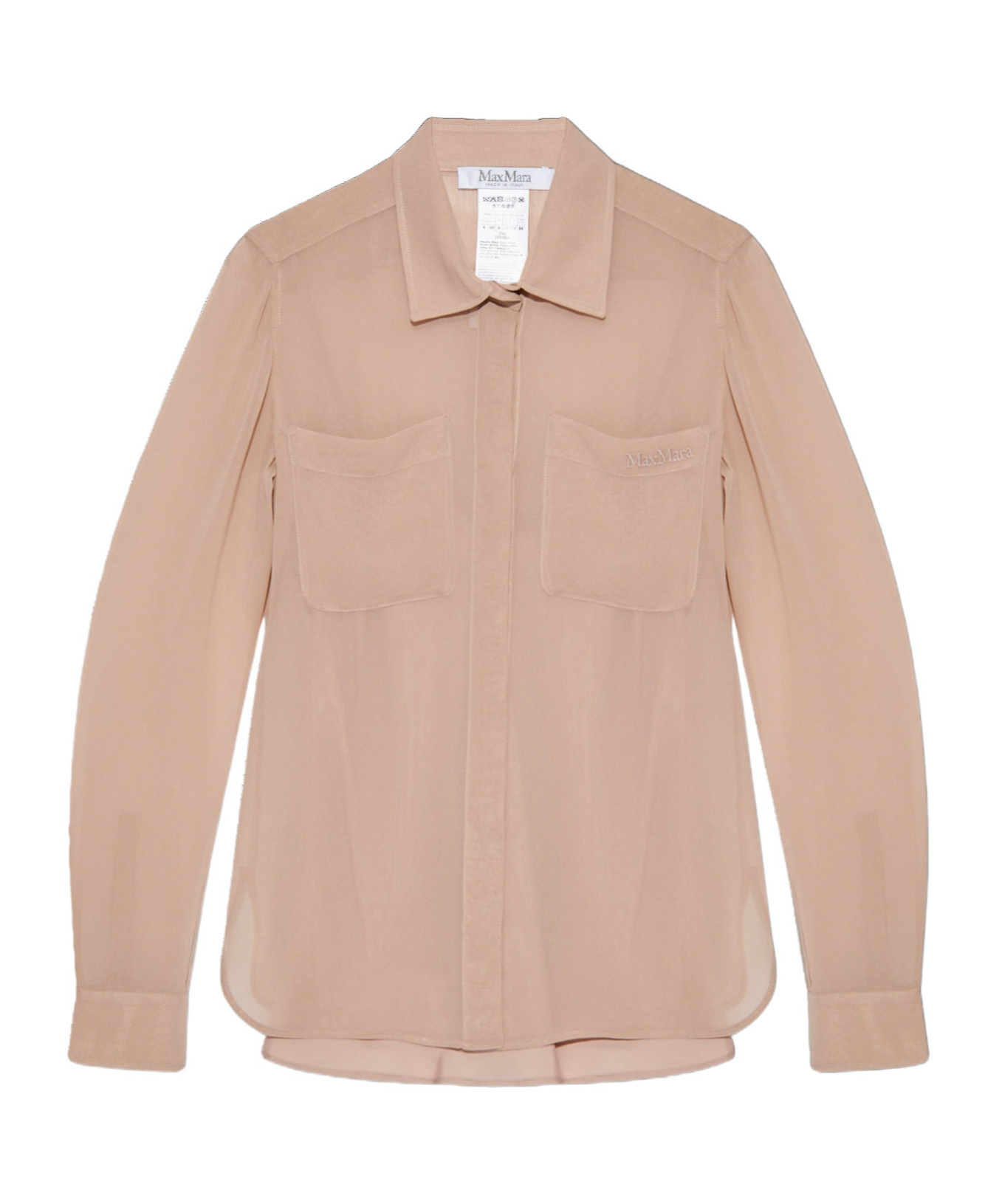 Max Mara Ercole Silk Shirt In Nude