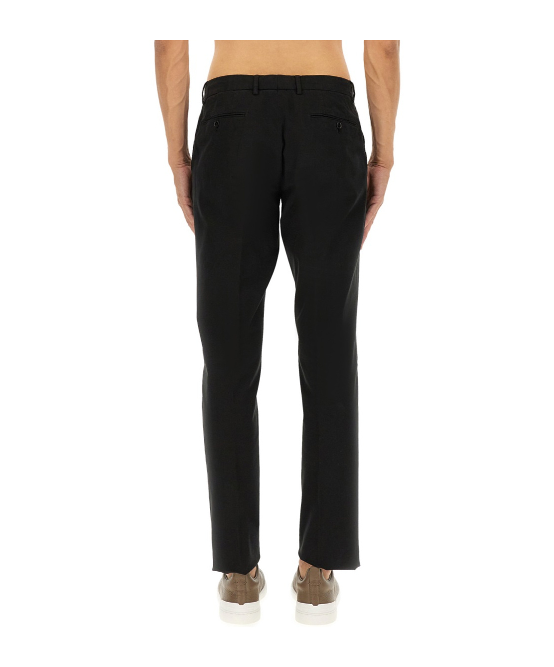 Zegna Belt Loop Casual Pants In Black