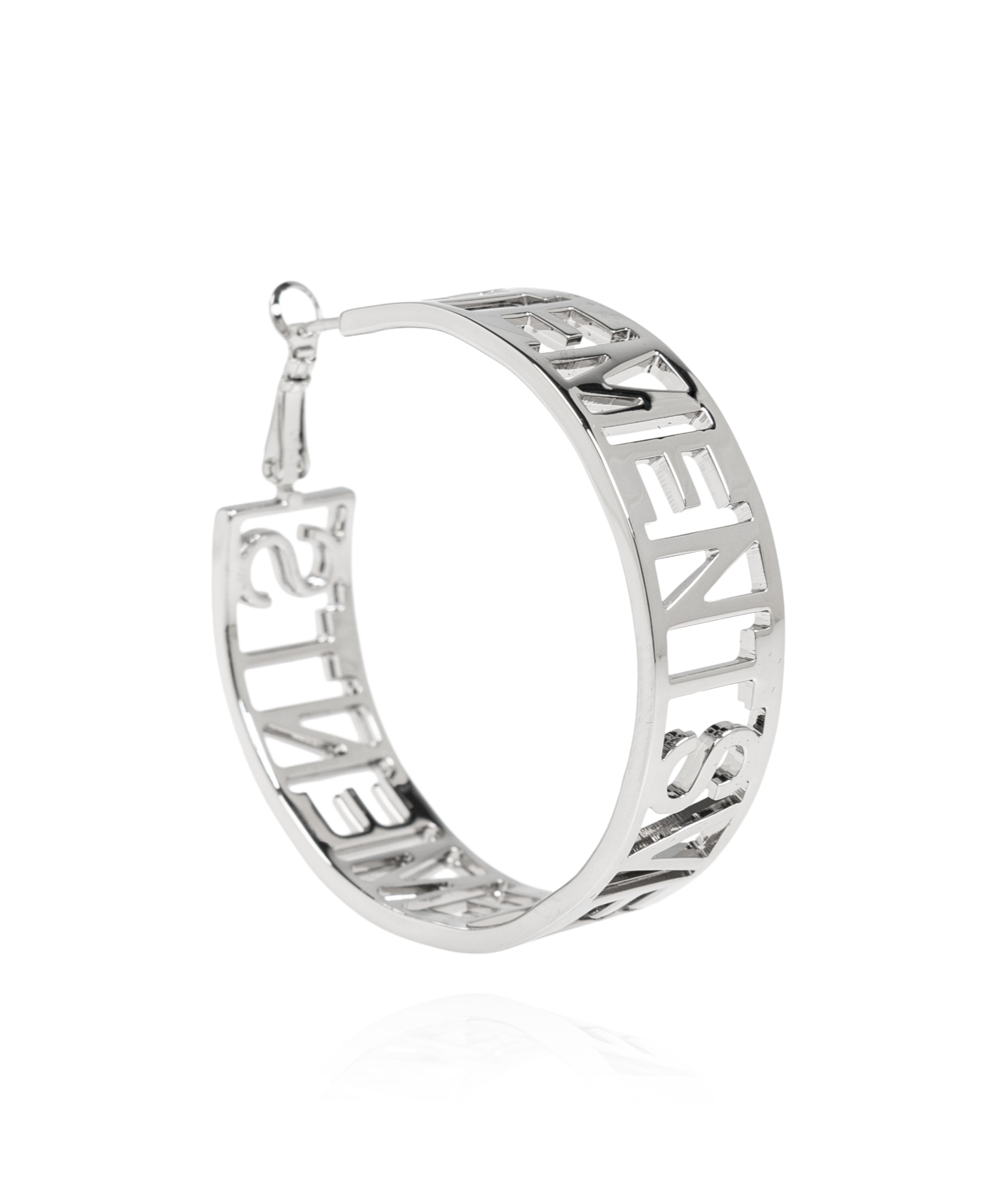 Vetements Buckle Earrings In White