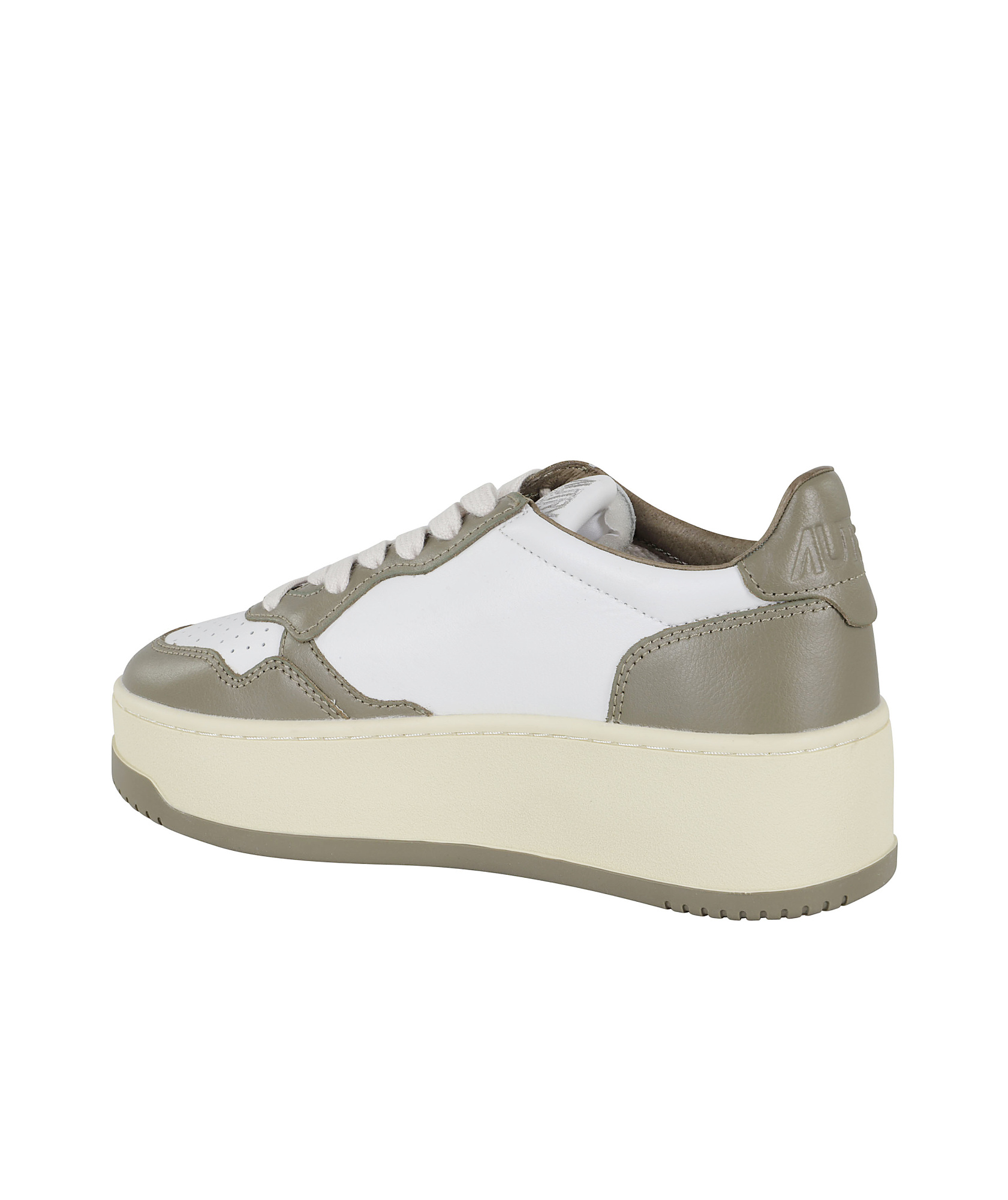 Autry Medalist Platform Sneakers In Leather In Nude