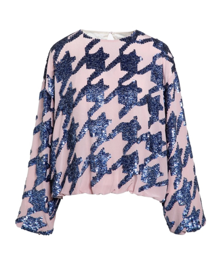 Dries Van Noten Pink Sequined Silk Blouse In Pink