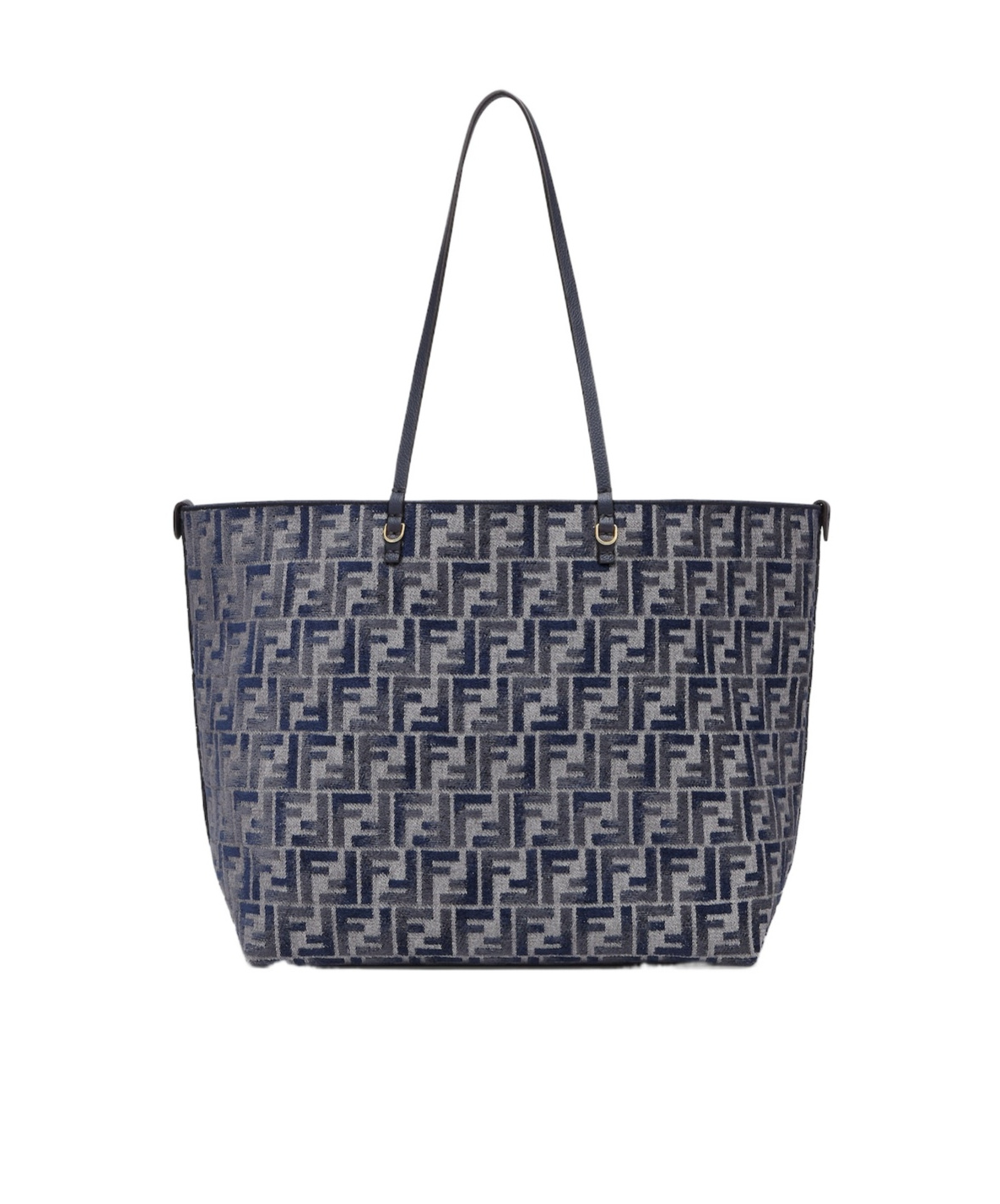 Fendi Women Embroidered Chenille Large Roll Shopping Bag In Black
