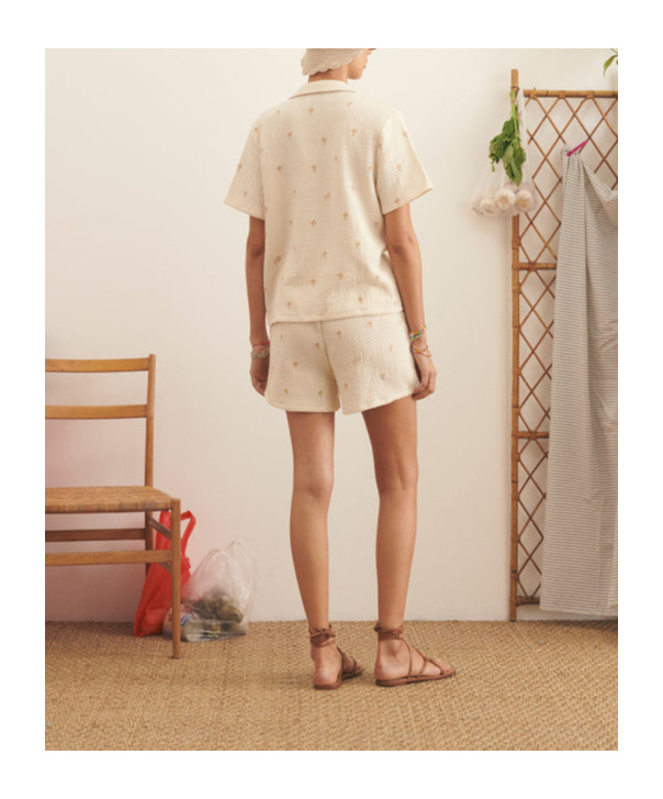 Maison Labiche Vermenouze Cotton Gauze Shorts In Neutral