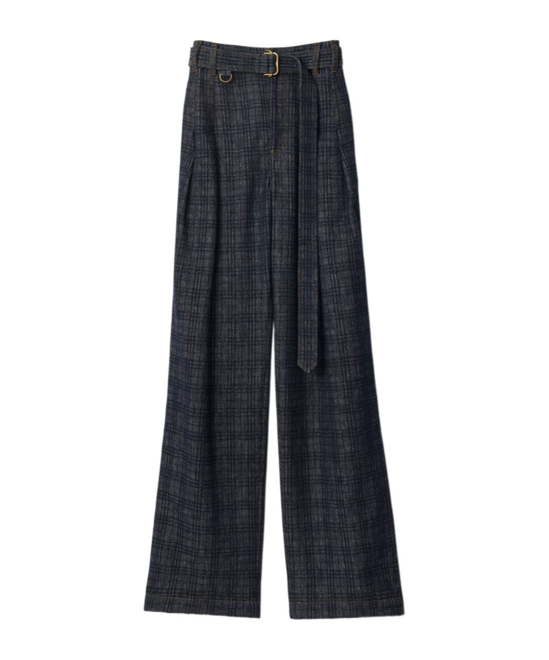 BURBERRY HIGH RISE WIDE CHECK DENIM JEANS