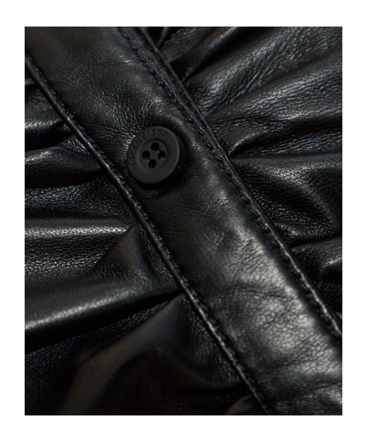 Balenciaga Runched Long-sleeve Shirt In Black