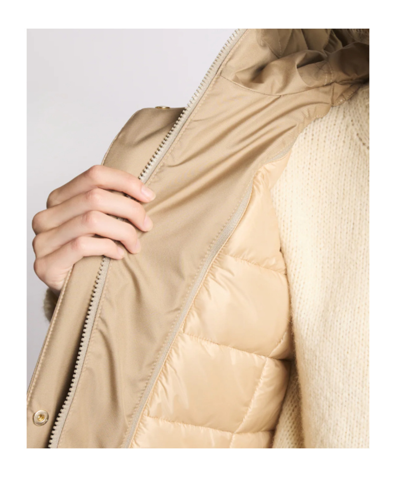Fay Toggle Coat In Technical Gabardine In Brown