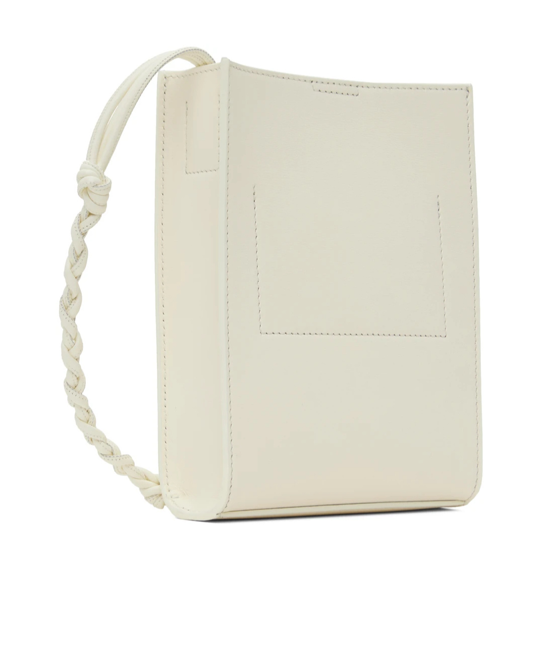 Jil Sander Ivory Leather Small Tangle Shoulder Bag In White