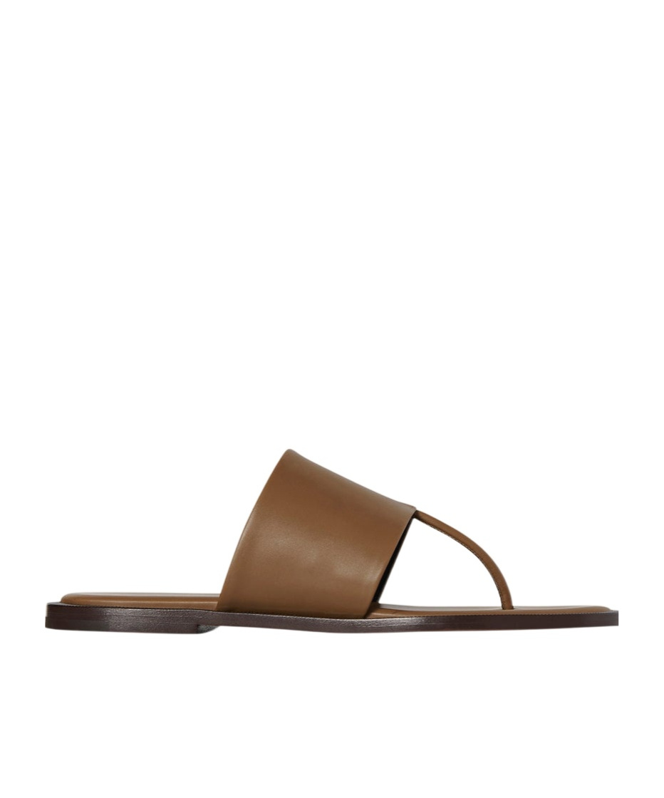 The Row Signum Leather Thong Sandals In Brown