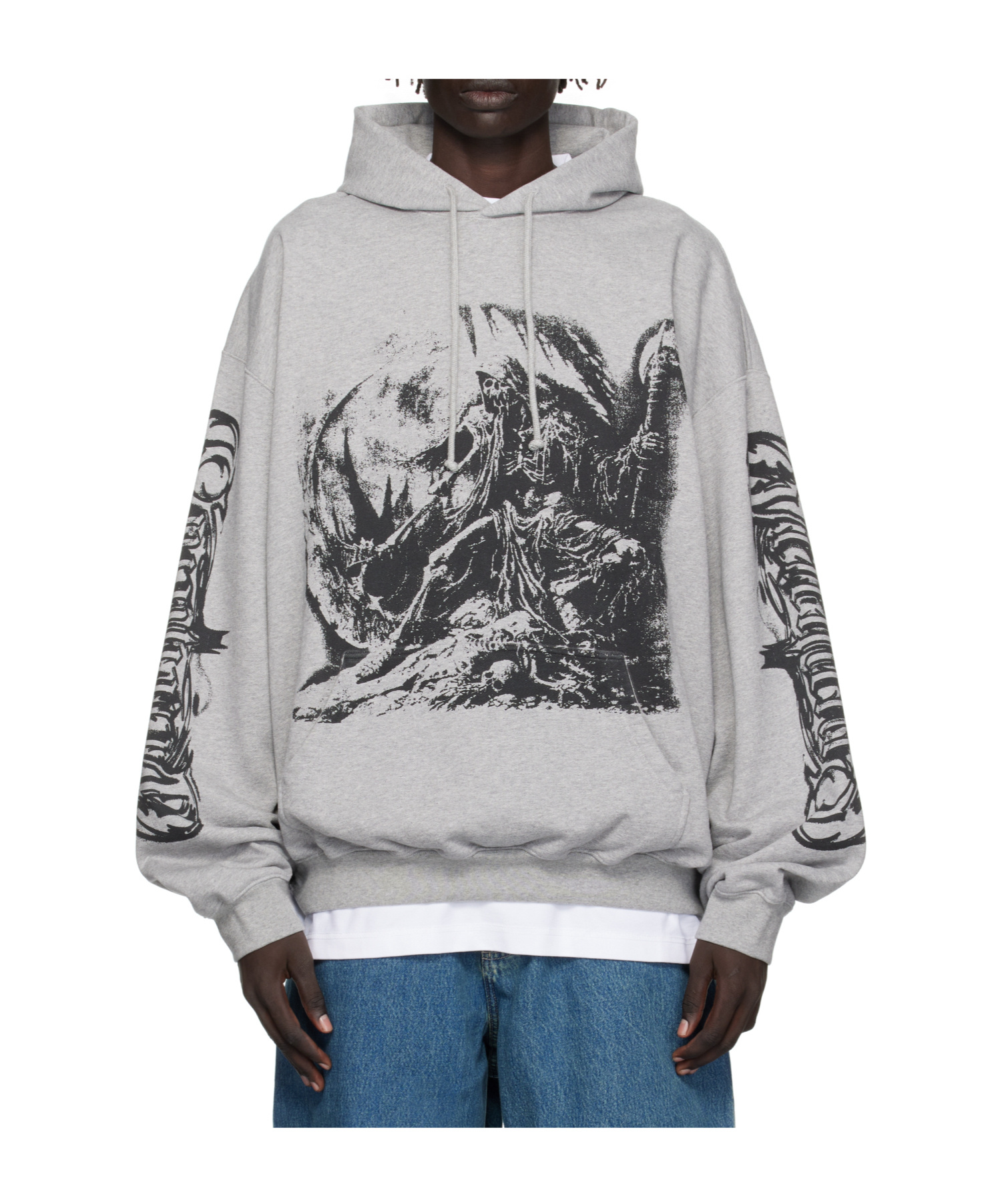 Vetements Gray Goth Oversized Hoodie In Gray