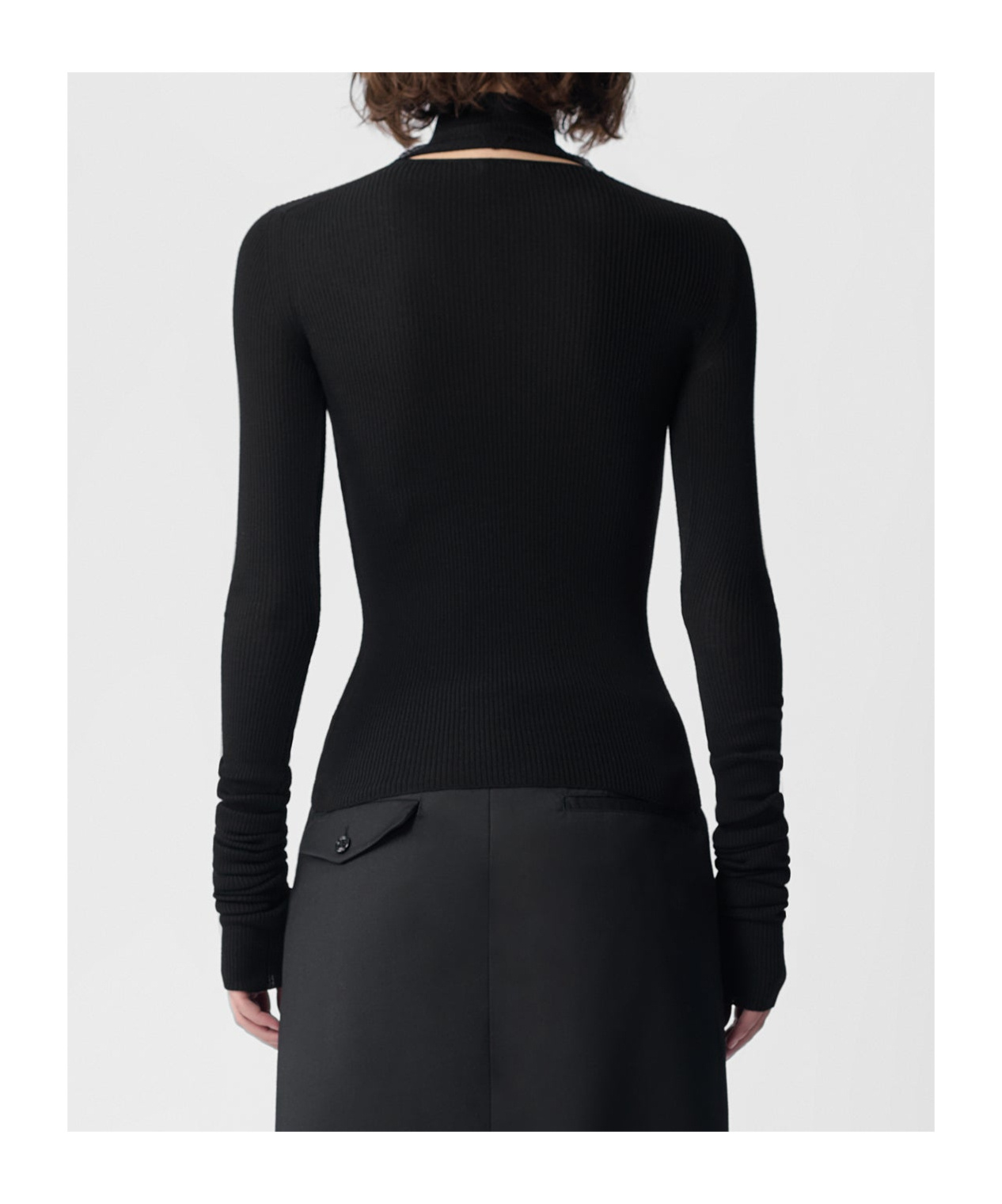 Ann Demeulemeester Hollow Turtleneck Sweater In Black