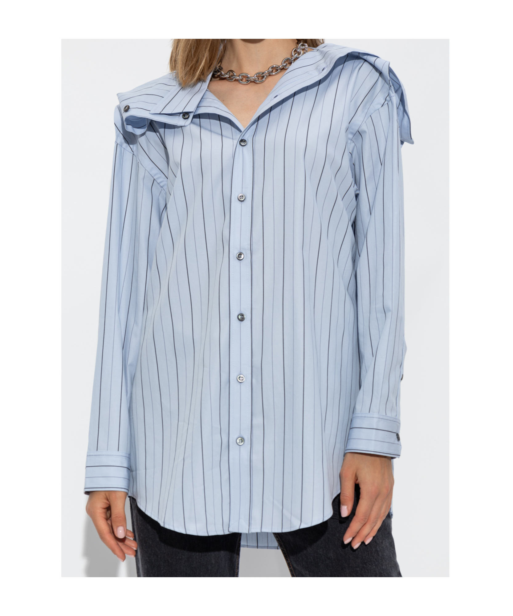 Y/project Long-sleeved Shirt In Blue