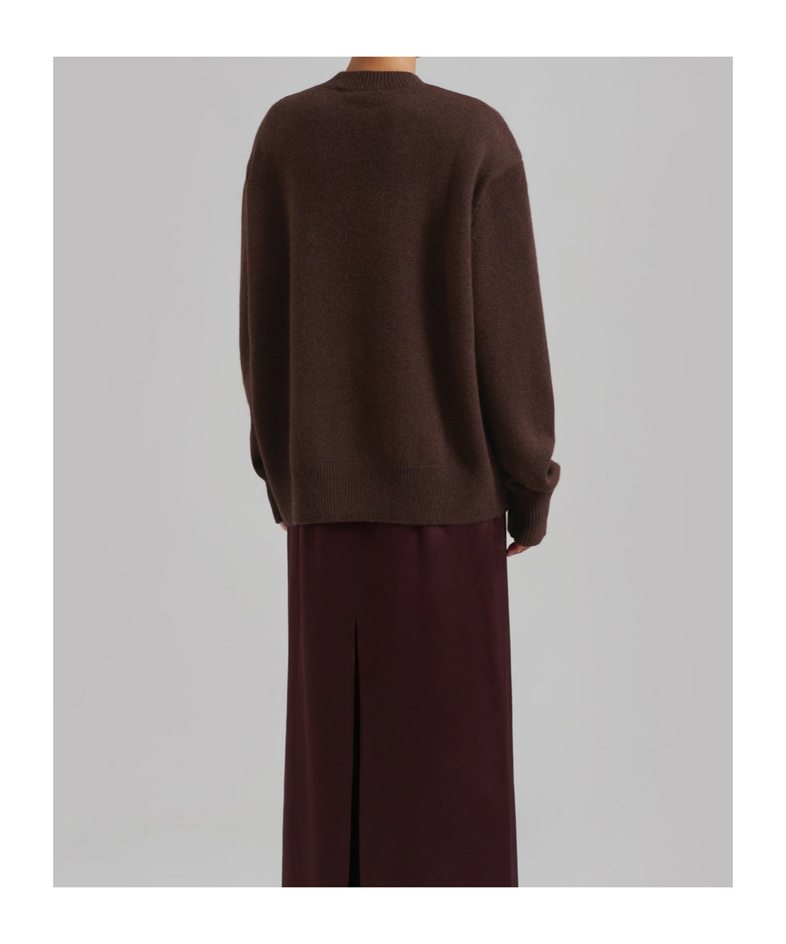 THE FRANKIE SHOP RAFAELA PADDED KNIT SWEATER - BROWN 