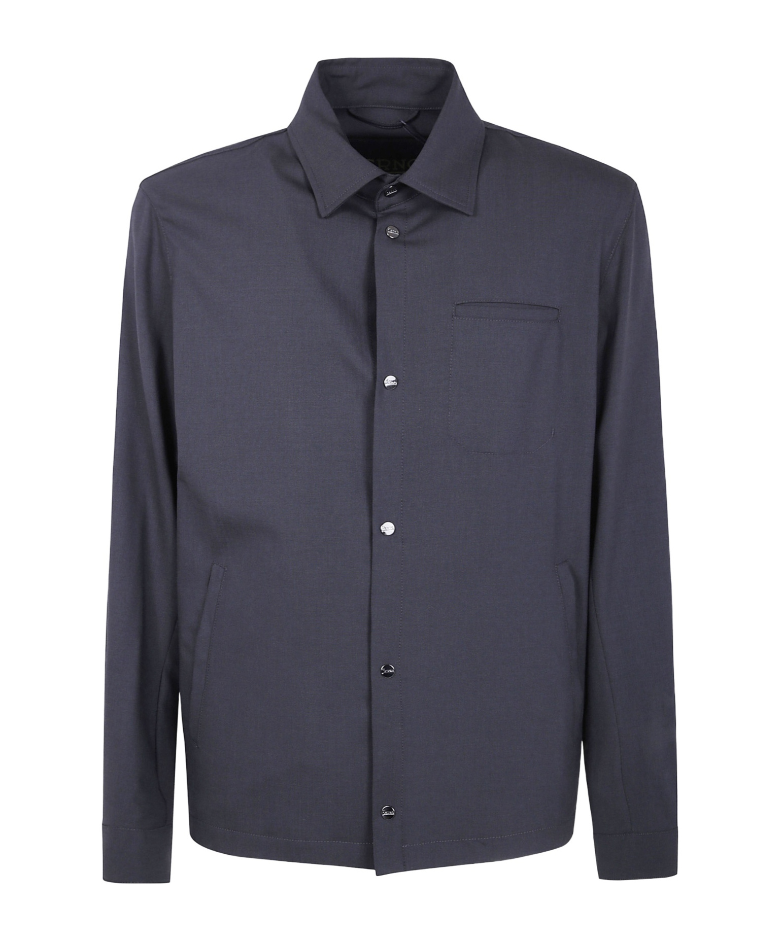 Herno Collared Neck Front Pocket Long Sleeves Jacket In Blue