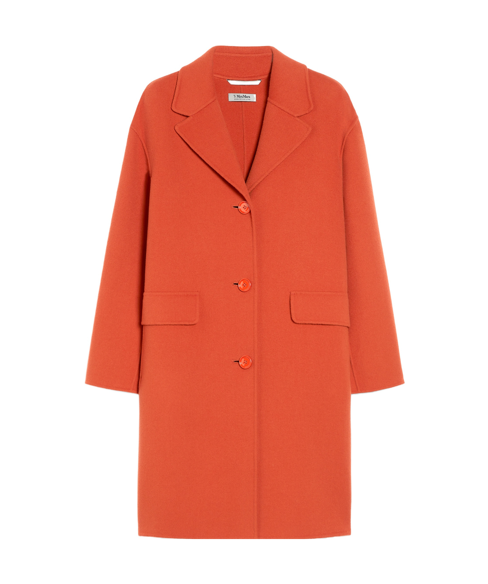 Max Mara Virgin Wool Cocoon Coat In Red