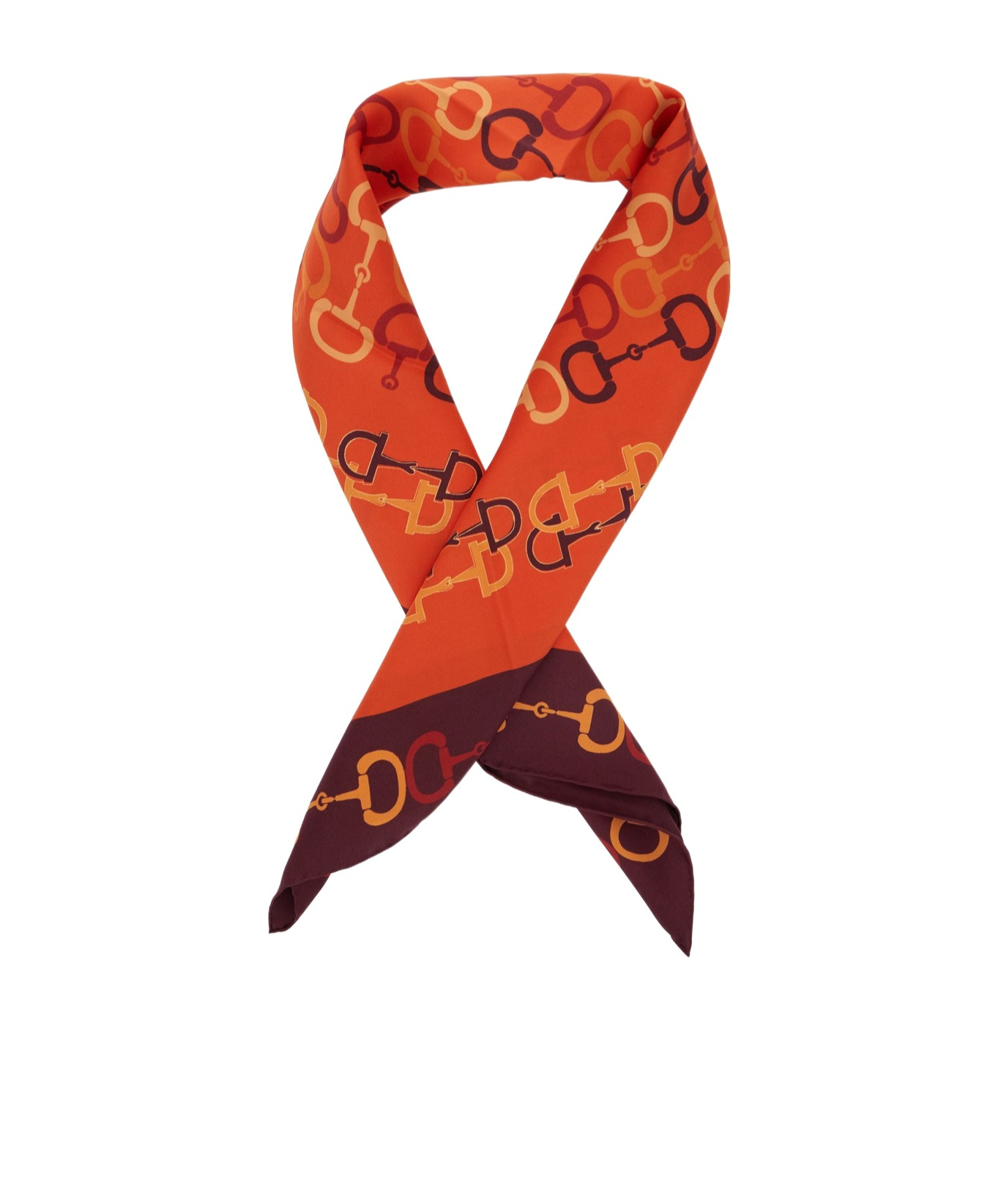 Gucci Pattern Silk Scarf In Red