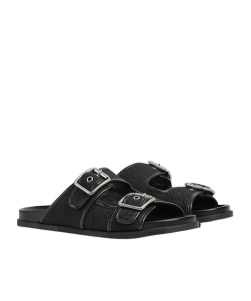 Gucci Men's Slide Sandal With Buckles