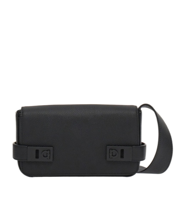 FERRAGAMO SALVATORE FERRAGAMO GANCINI-BUCKLE FOLDOVER TOP MESSENGER BAG