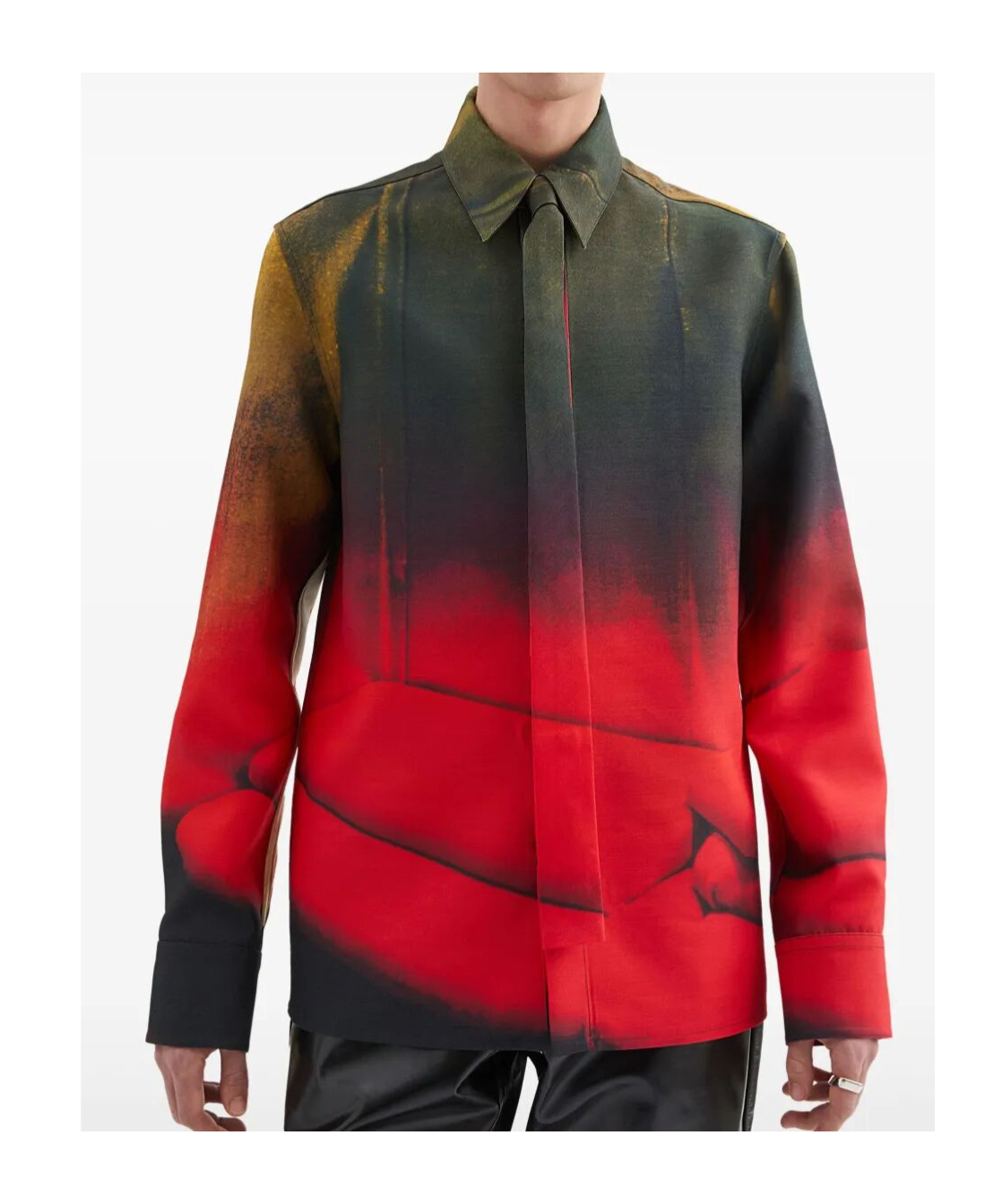 Jil Sander Casual Gradient Long Sleeve Shirt With Buttoned Cuffs In Red