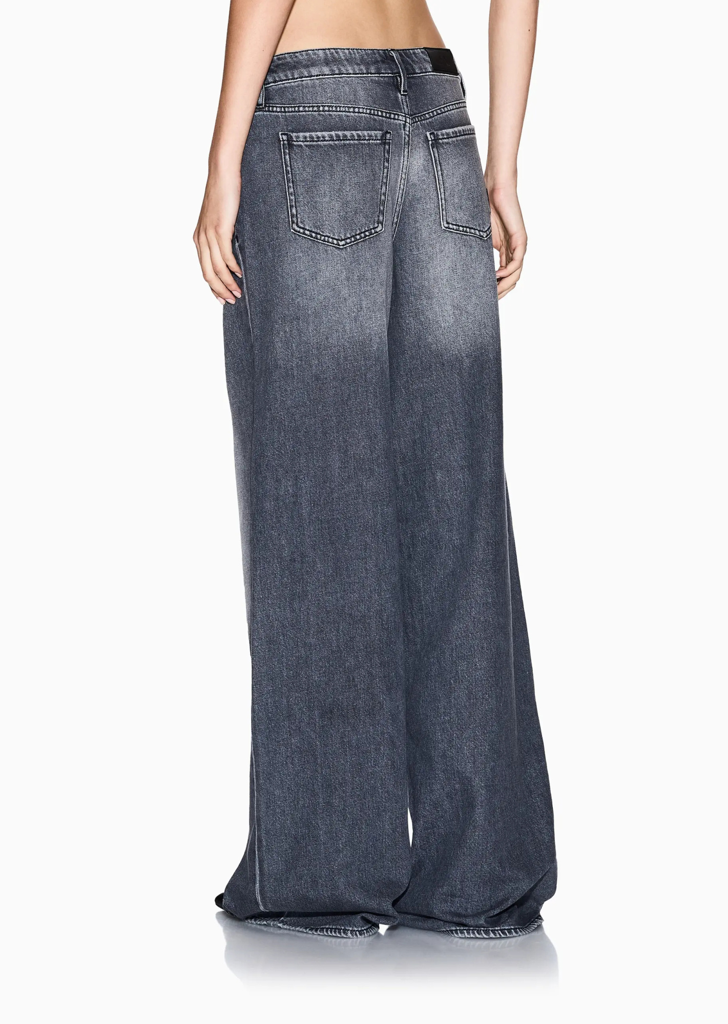 Armani Exchange Wide Leg Jeans In Black