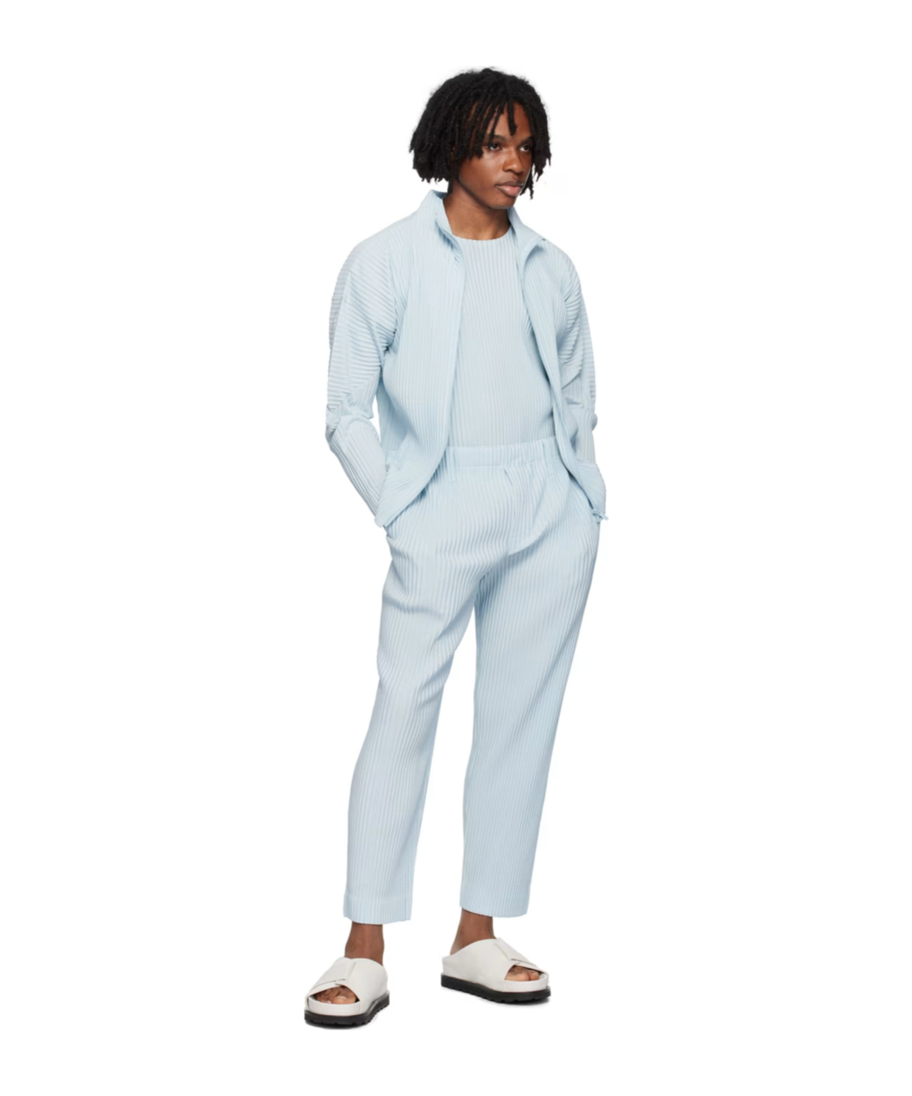 ISSEY MIYAKE PLEATED DETAIL CASUAL PANTS