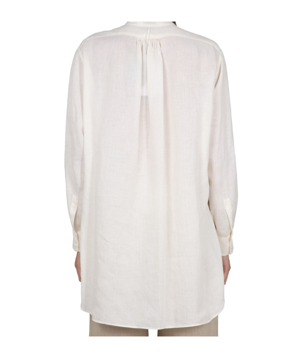 ASPESI COLLARLESS LINEN SHIRT