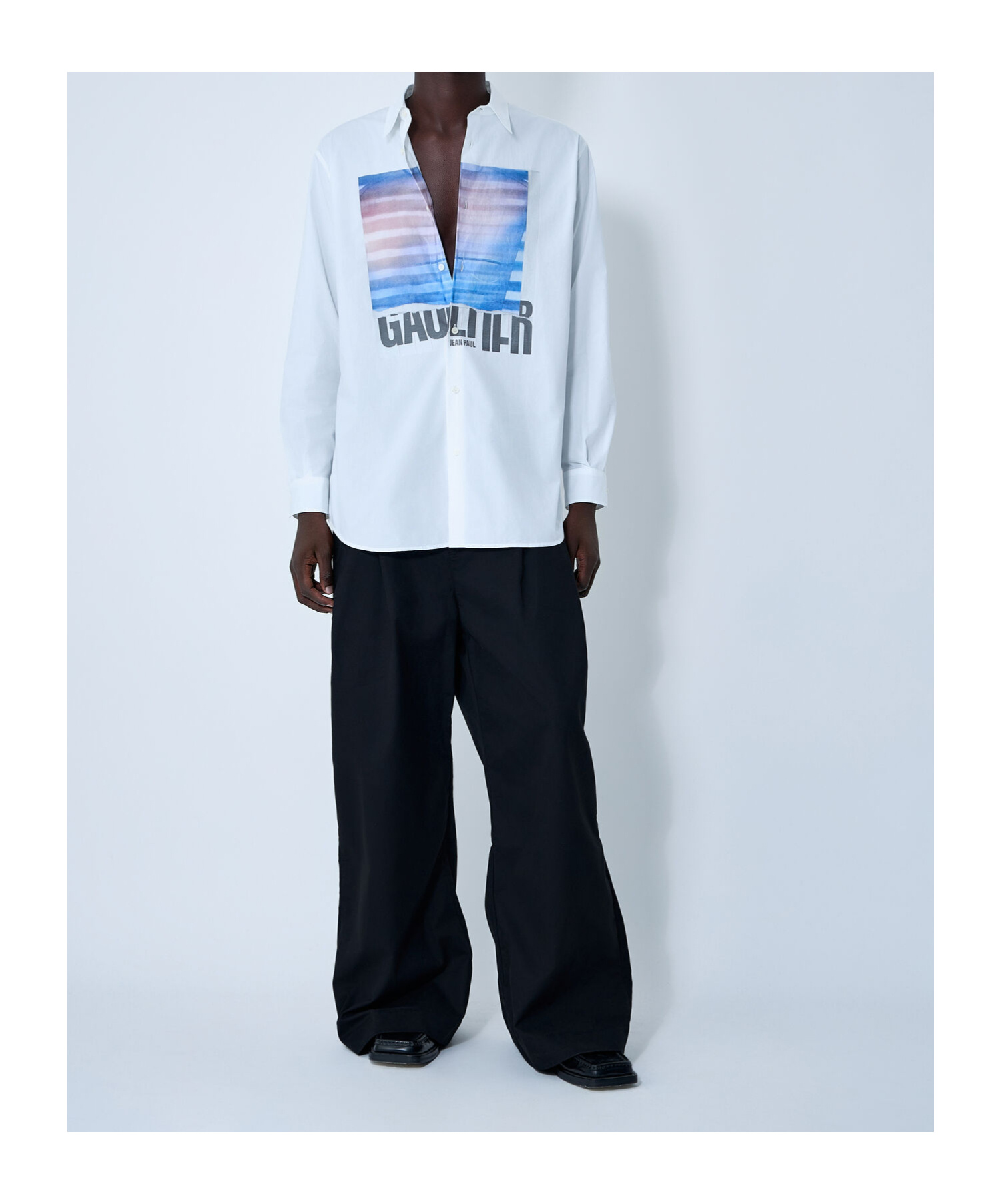 Jean Paul Gaultier Men Logo Print Button-down Shirt