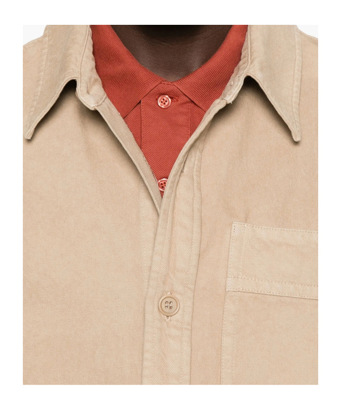 Apc Pocket Button-down Jacket In Brown